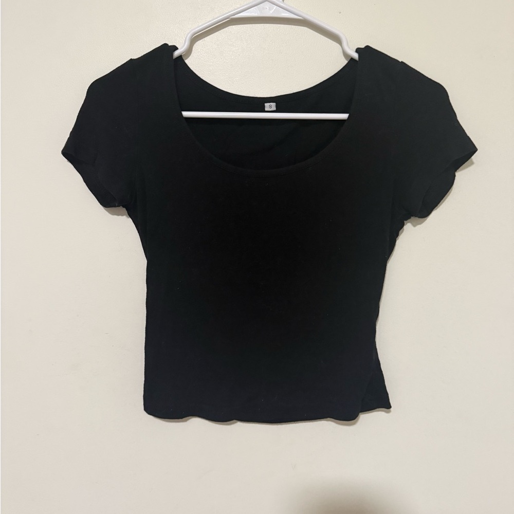 Black Scoop Neck Women's Tee
